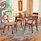 Baxton Studio Damara Mid-Century Modern Grey Fabric and Walnut Brown Finished Wood 5-Piece Dining Set 183-11645-11644-Zoro - alternate 6